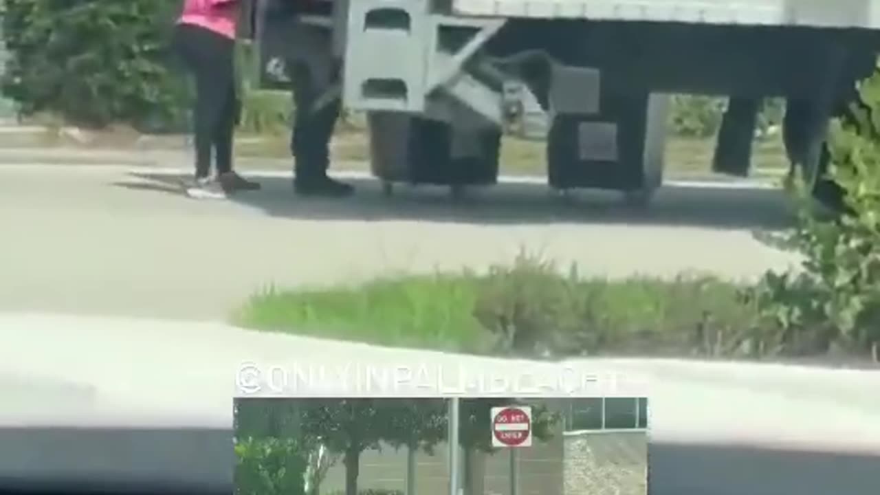 Truck full of ballots starts dumping containers on the road in florida...