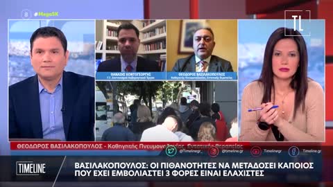 Βασιλακόπουλος: Οι πιθανότητες να μεταδόσει κάποιος που έχει εμβολιαστεί 3 φορές είναι ελάχιστες