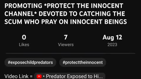 Promoting protect the innocent channel.