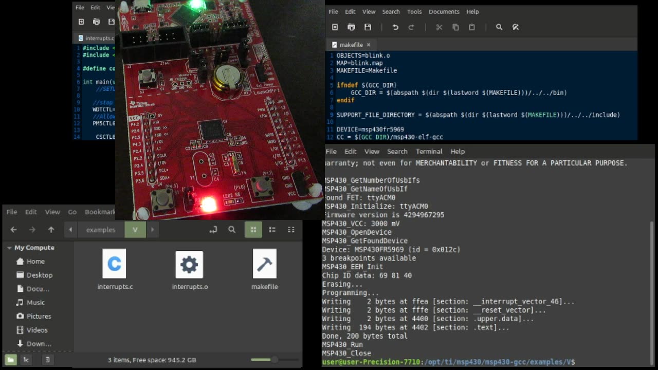 Interrupts - msp430 Linux C - No IDE (embedded)