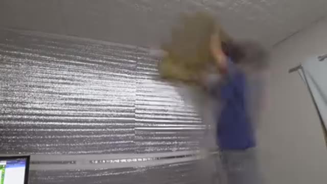 DIY room insulation foam with 3d wallpaper