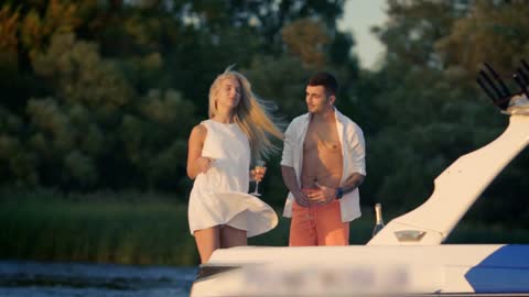 couples enjoying in personal yatch ..............