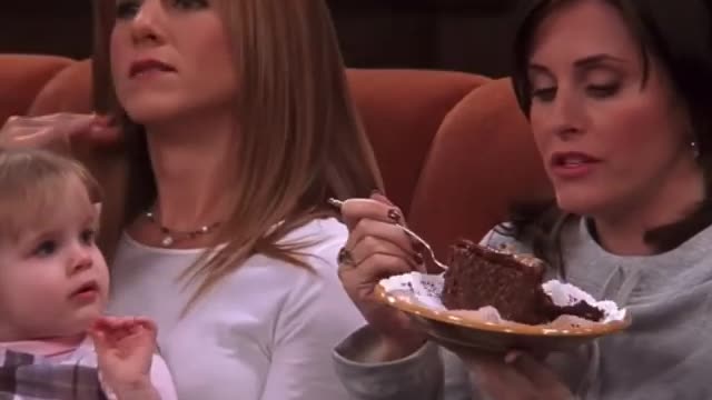 Friends - Monica enjoys eating cake