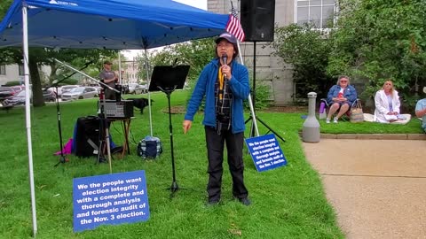 Chau Kelley speaks at the rally for statewide audit of all ballots in New Hampshire - 1