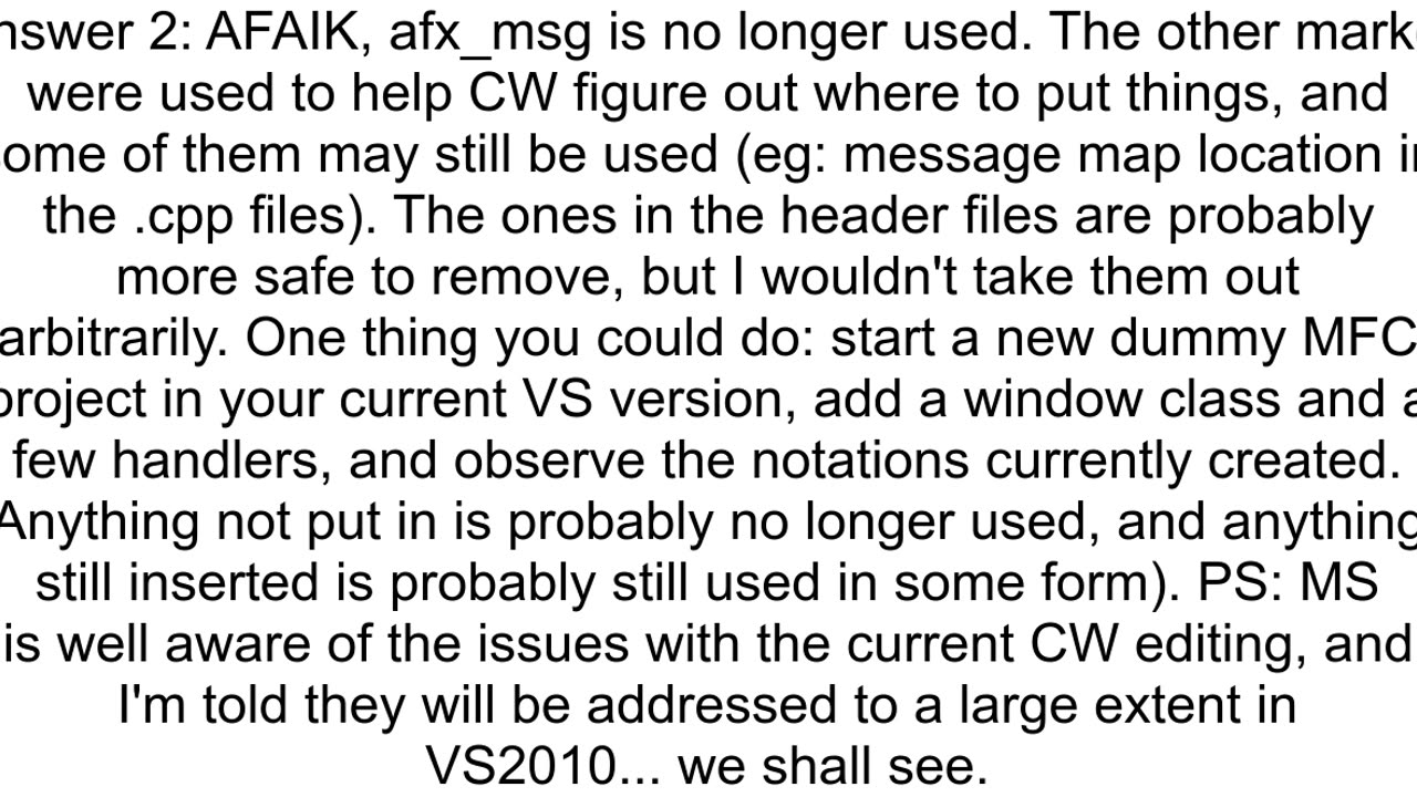 Are things like &quot;afx_msg&quot; decorators still used by VSMFC