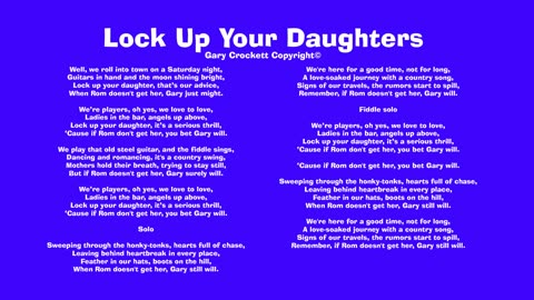 Lock Up Your Daughter Song