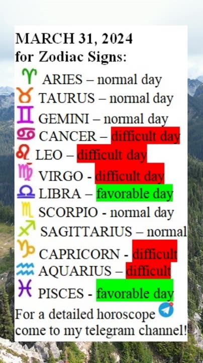 MARCH 31, 2024 for Zodiac Signs