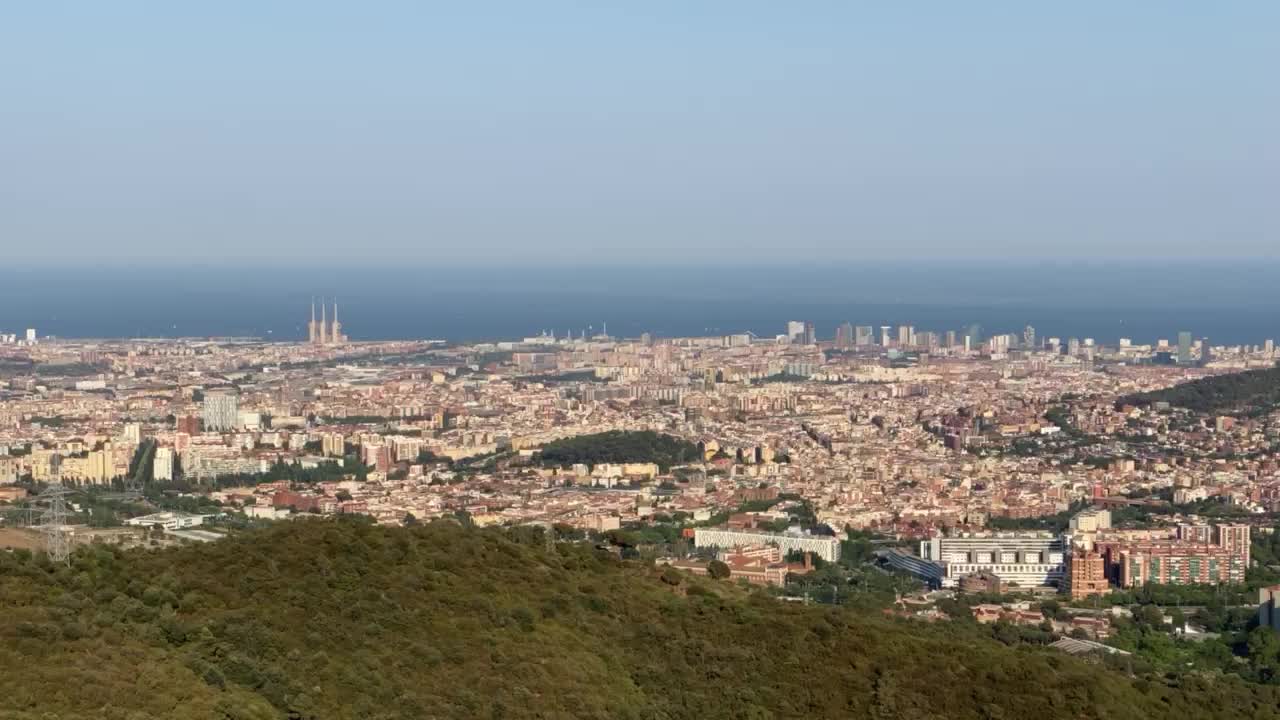 Reaching Colserola Peak overlooking Barcelona