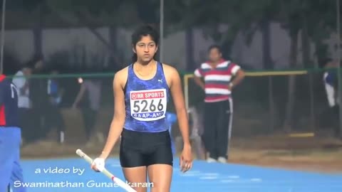 Indian Girl Jumping High in pole vault, see till end