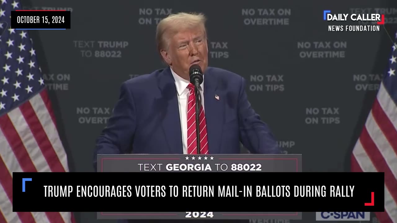 Trump Encourages Voters to Return Mail-In Ballots During Rally
