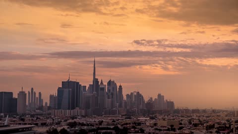 Dubai skyline architecture- Timelaps