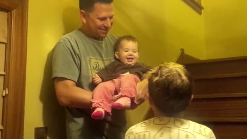 Baby Laughing Hysterically at her big brother's performance