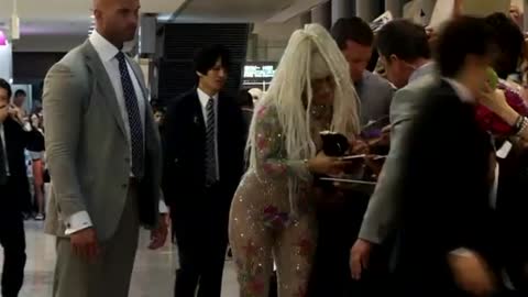 Lady Gaga arrives in Japan