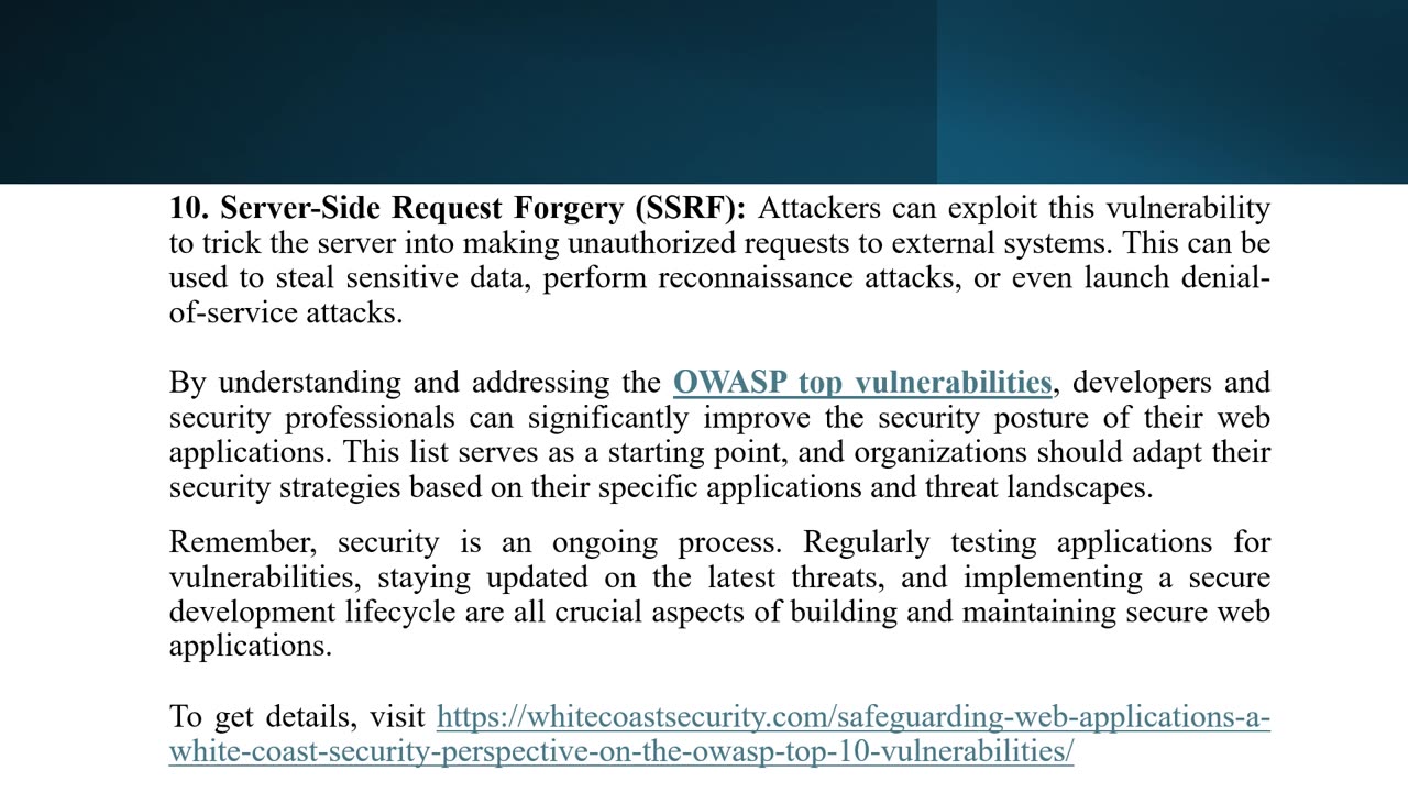 Top 10 Web Application Security Risks: Understanding OWASP Top Vulnerabilities