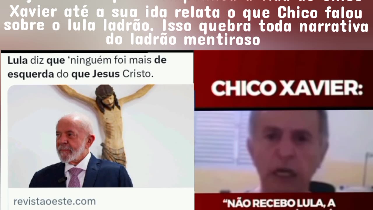 Só um mineiro para quebrar às narrativa do ladrão Lula 👉Chico Xavier: Não recebo Lula,a presença dele e terrível demais para mim!