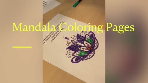 Coloring video, Glimpse of Mandala Coloring Page