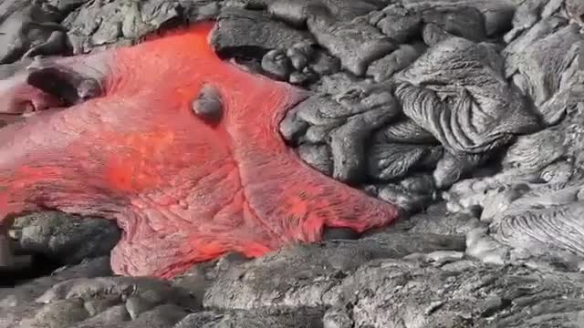 Volcano River in the sea