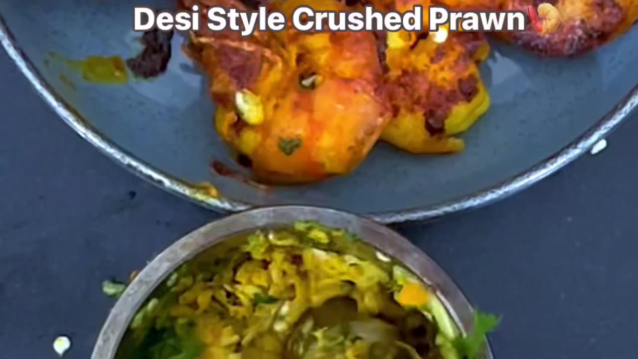 Foods of rural India - smashed prawns