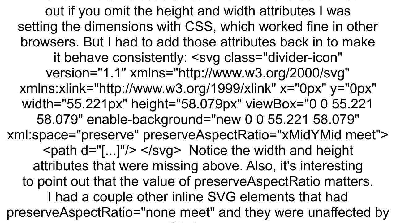 Inline SVG breaks in Safari and Mobile Safari