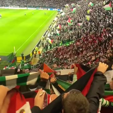 ►🇺🇸🇵🇸🇵🇸🍀THOUSANDS Celtic club fans DEFY warnings, sing and display solidarity flags with Palestine