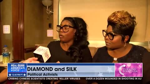 Diamond and Silk talk with Ben Bergquam at the MAGA Fank Rally