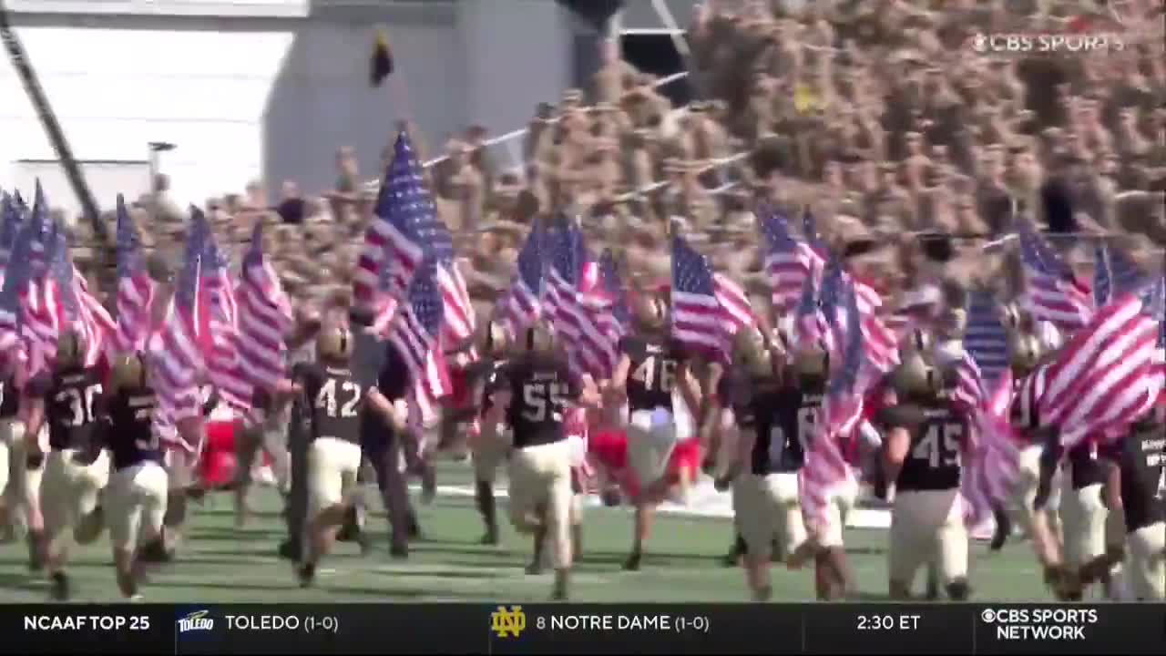 WATCH: Entire Army Football Team Runs Onto Field Carrying American Flags 9-11-2021