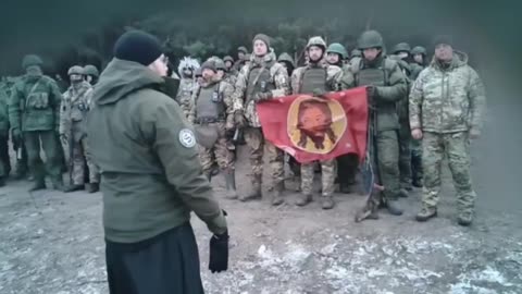 Russian Soldiers Praying Before An Assault In Avdeevka Area.