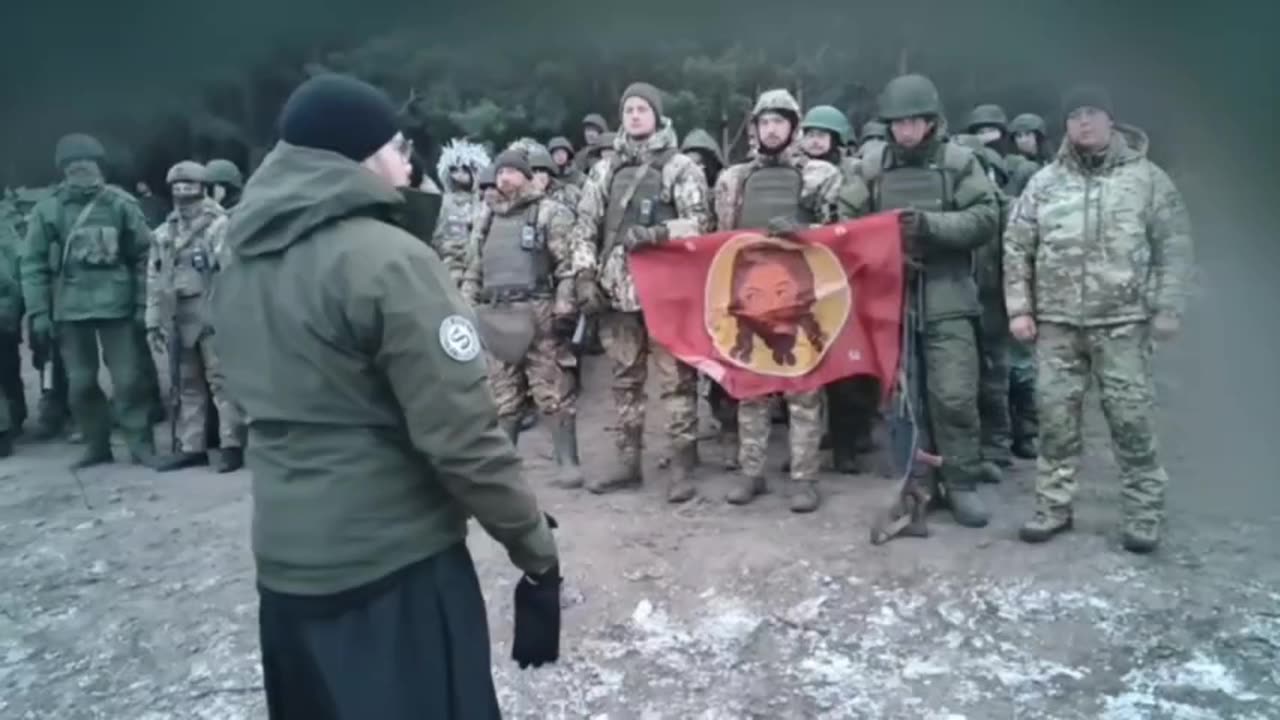 Russian Soldiers Praying Before An Assault In Avdeevka Area.