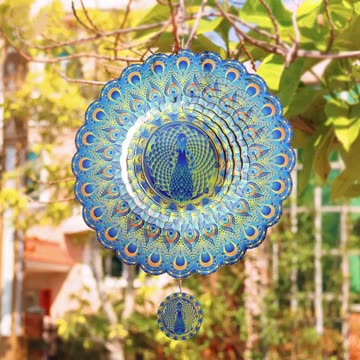 Peacock Wind Spinners Outdoor Yard and Garden Decorate Metal Sculpture Kinetic Chimes