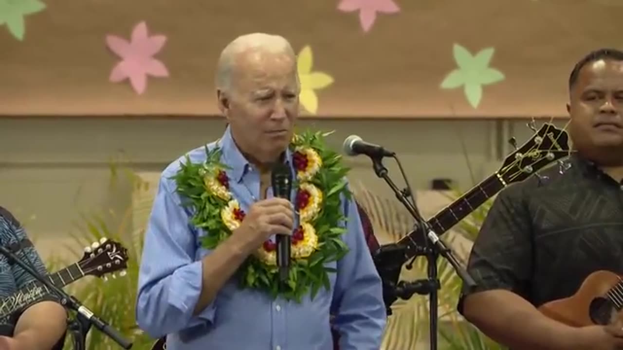 Biden talks about his house fire in Maui. "I almost lost my '67 corvette and my cat."