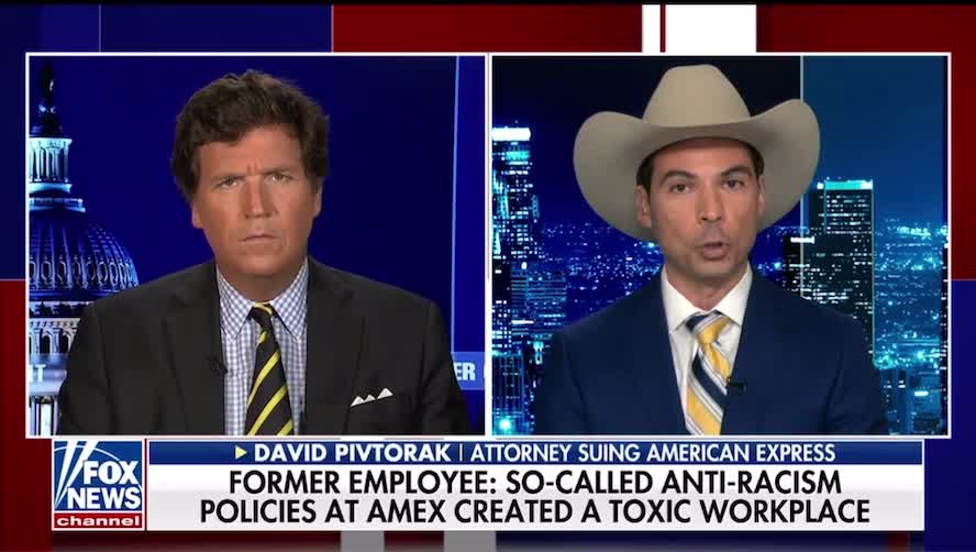 Tucker Carlson on AMEX getting sued over racism against white employees