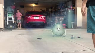 4th of July smoke bombs on a 1998 Lakewood HV18 fan!