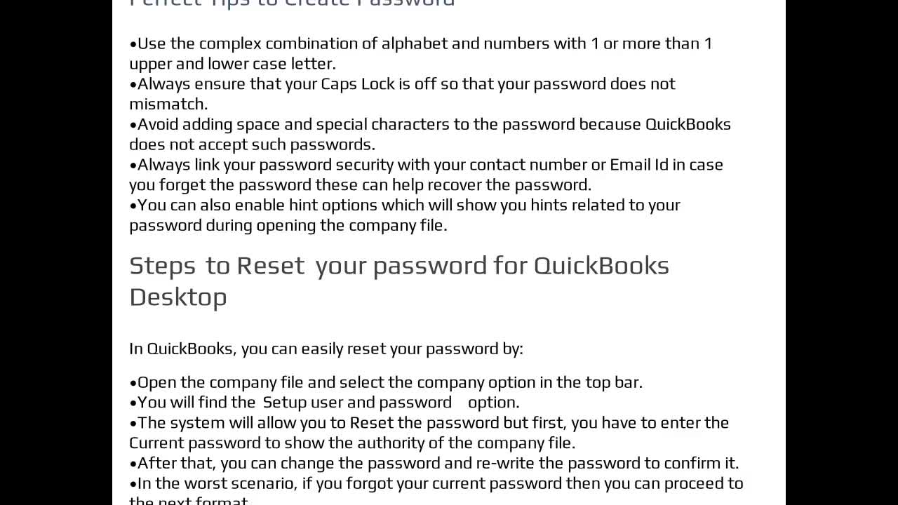 How to Reset your password for QuickBooks Desktop?