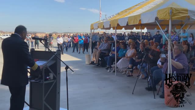 Fire Chief John Alvarez speaking at Fire Station # 9