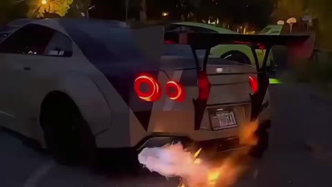 GTR skyline exhaust breathing flames