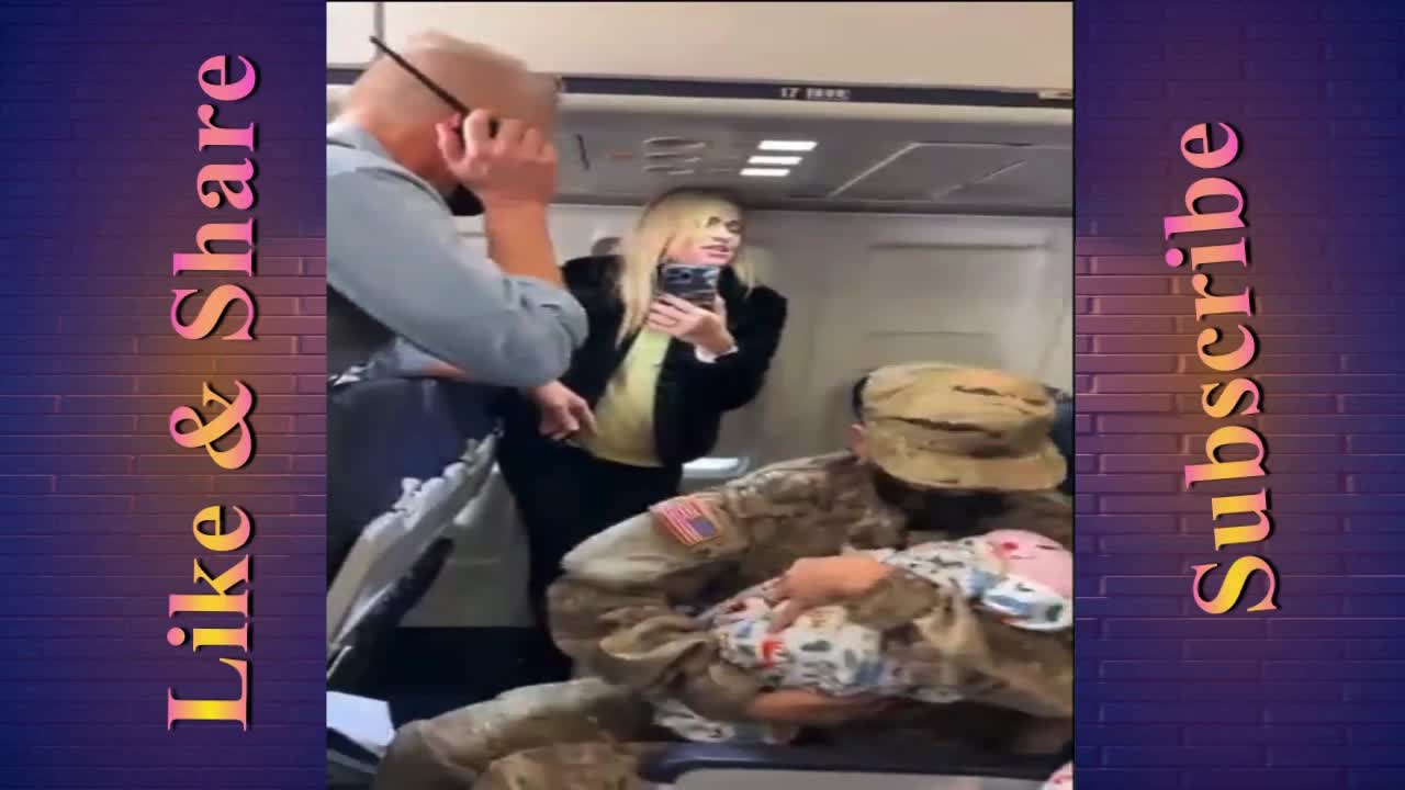 "Karen flips out over a sleeping baby on the plane and gets instant karma " 2