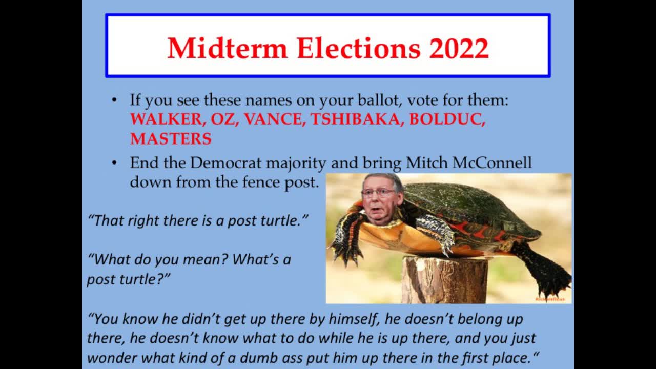 2022 Midterm Elections - Get Mitch McConnell off the fence post