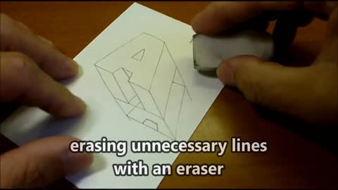 How to draw 3d letter "A"