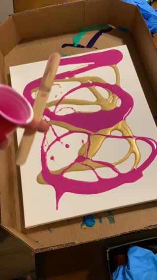Pour painting with gold