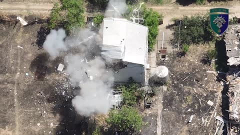 Ukrainian Drone Blows the Roof Off of a Russian Outpost