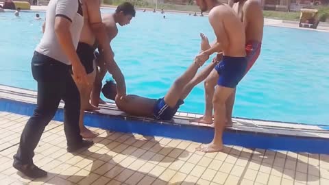 Fun in water in arab