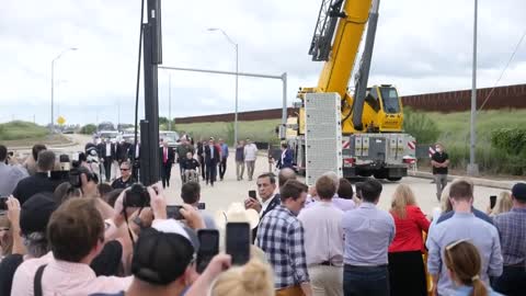 Former US President Donald Trump arrives at US-Mexico border