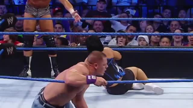 WWE joncena kissing girls