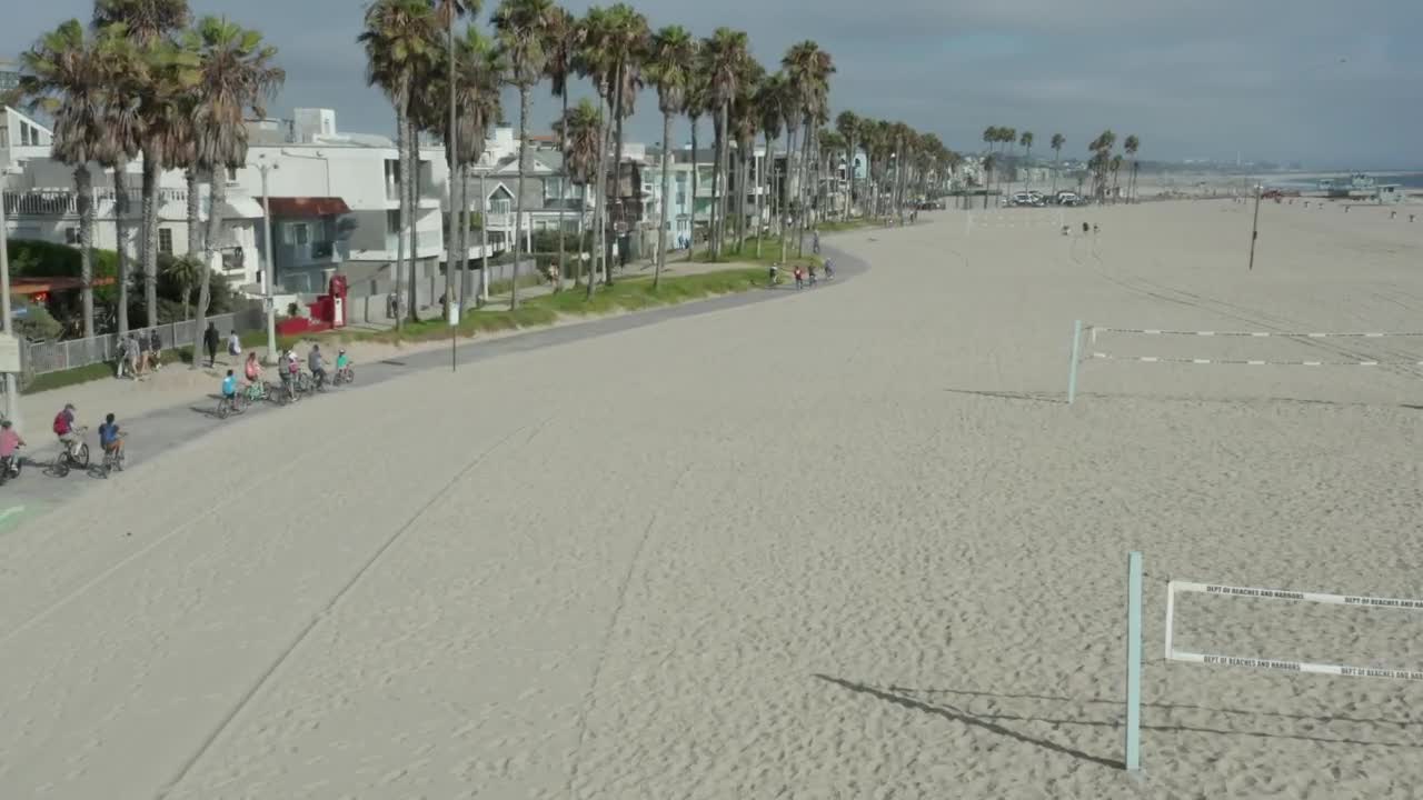 Volleyball courts on the beach