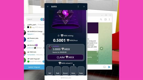 New Mining ARIX Coin Telegram Mining