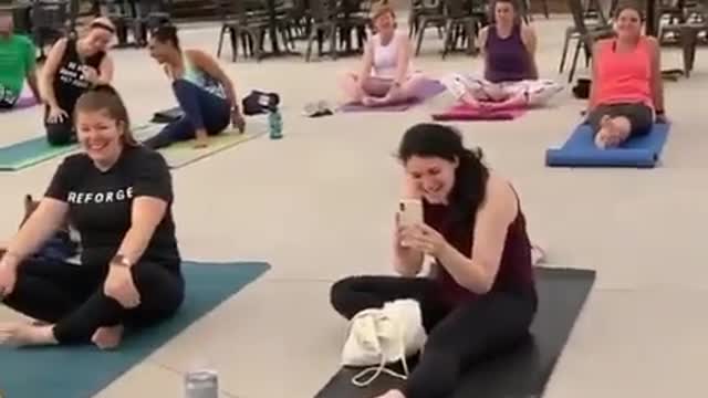 stealing the show at his mom’s yoga class 🙈🧘 Not sure what to call this move, but we are here for it