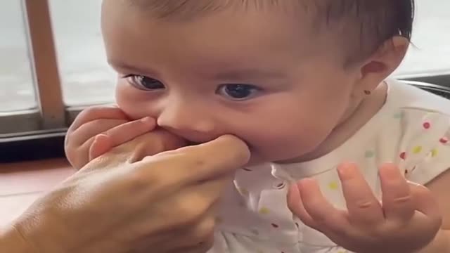 baby tasting lemons for the first itme