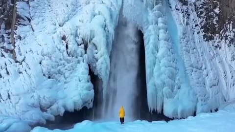 Fairytale waterfall Karakaya-su, Russia.