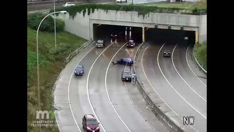 Back-to-Back car crashes at Lowry Tunnel