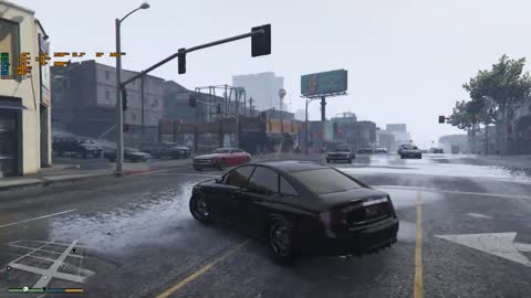 Video of playing GTA 5 in the rain with a beautiful weather 😍 (high quality)